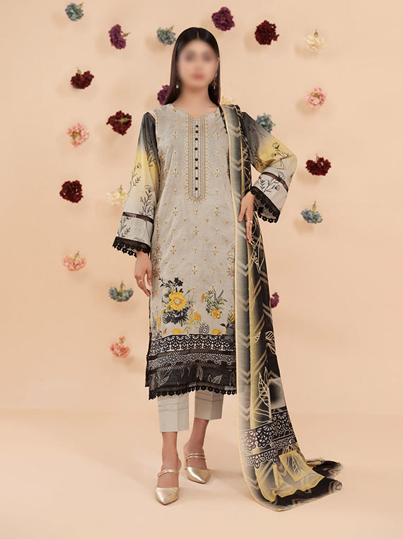 Nayaab Slub Lawn Collection 2025 By Fantak (D-02)