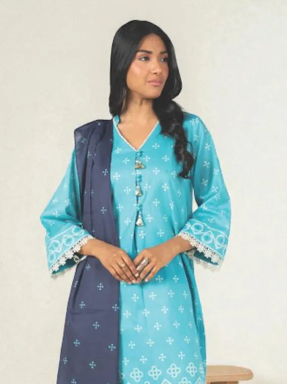 Alkaram Printed Khaddar Collection 2025 (SS-44.1-25-2-BLUE)