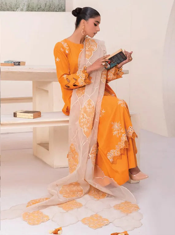 Arzu Luxury Embroidered Lawn Collection 2024 By Hum Dum (D-02)