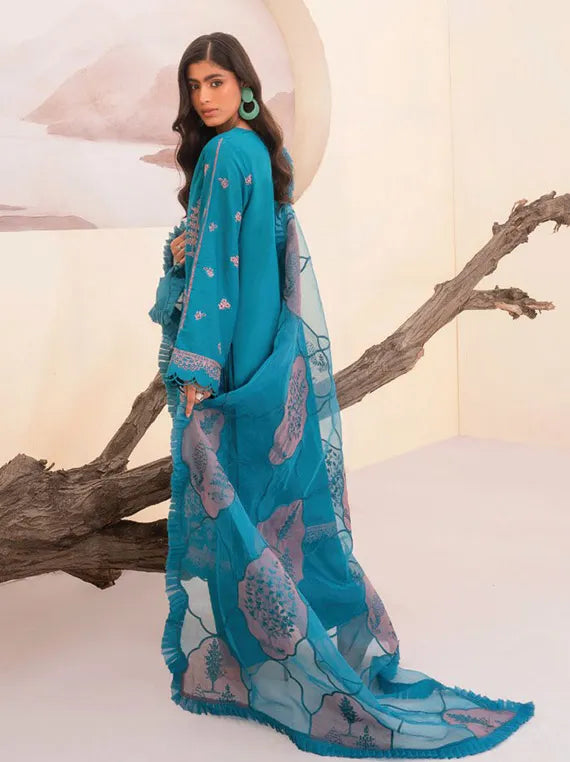 Arzu Luxury Embroidered Lawn Collection 2024 By Hum Dum (D-07)