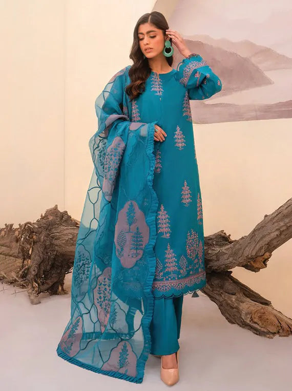 Arzu Luxury Embroidered Lawn Collection 2024 By Hum Dum (D-07)