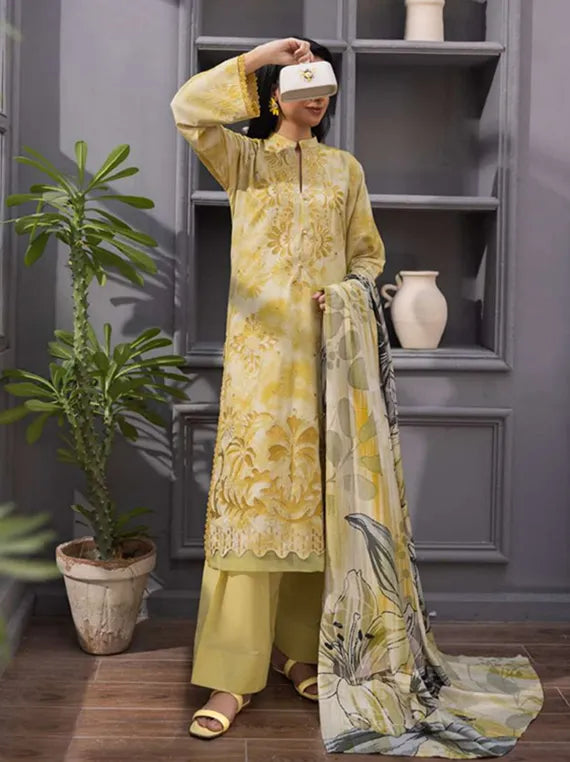 BATIK by Fantak Embroidered Bamboo Slub Collection 2025 (D-05)