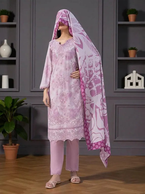 BATIK by Fantak Embroidered Bamboo Slub Collection 2025 (D-09)