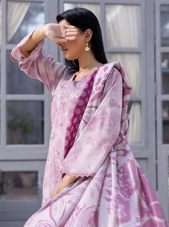 BATIK by Fantak Embroidered Bamboo Slub Collection 2025 (D-09)