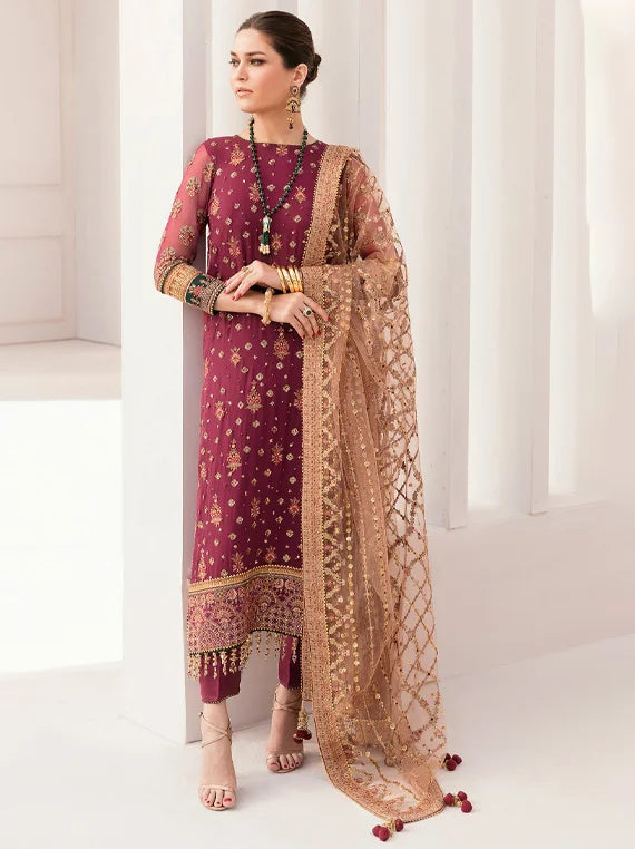 Baroque Chantelle Embroidered Chiffon Collection 2025 (BQU-CH11-D02)