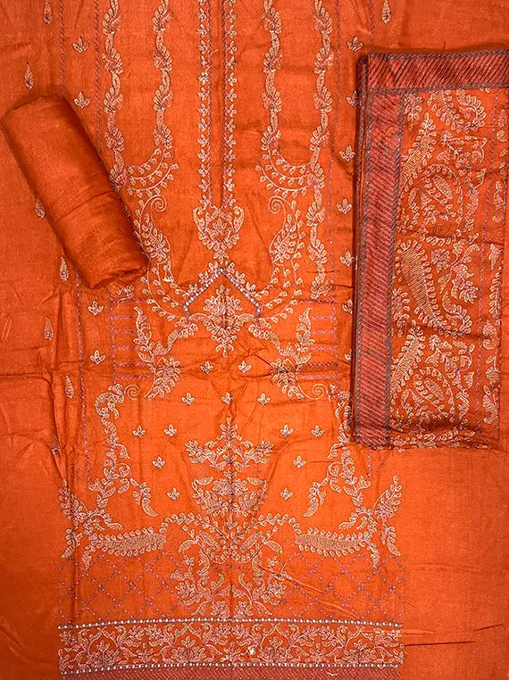 Bloom Embroidered Peach Leather Edit25 Vol-25DR11 (25DR08-02)