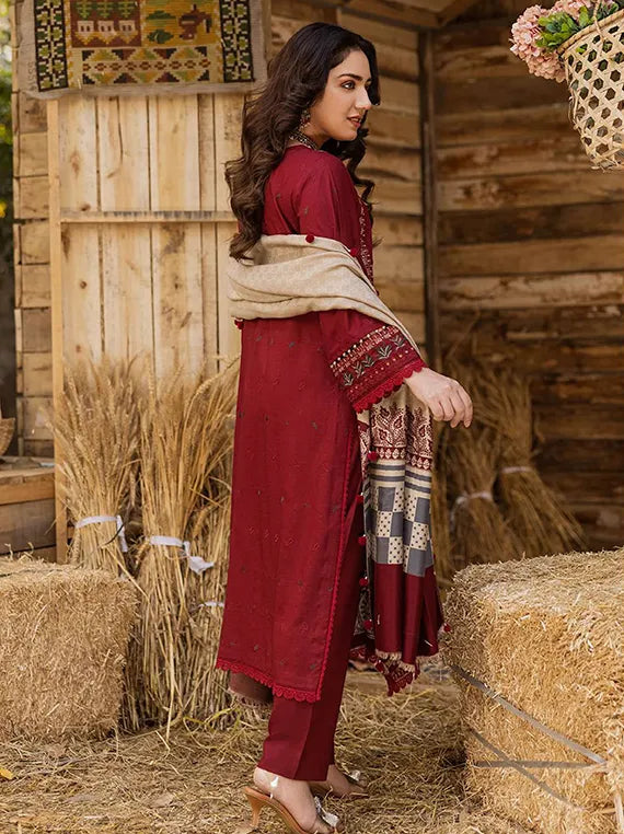 Elegance Embroidered Peach Leather Collection 2024 By Peridot (PR-395)