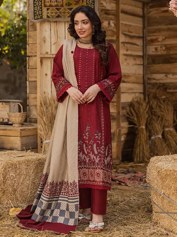 Elegance Embroidered Peach Leather Collection 2024 By Peridot (PR-395)