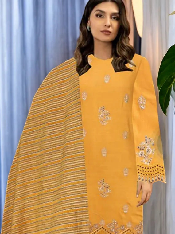 Embroidered Slub Peach Collection 2024 By Hania Hadia Vol-516 (D-05)