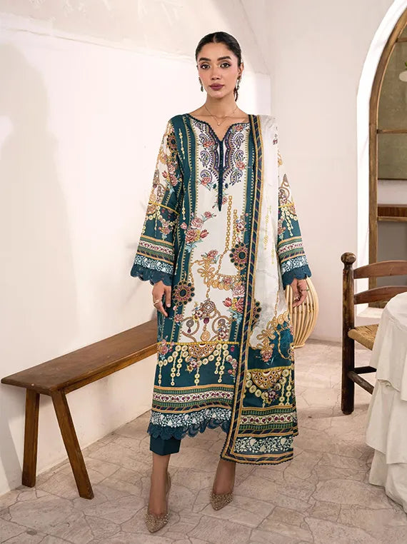 Firdous Luxury Summer Lawn Collection 2025 (D-156)