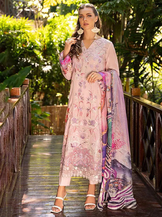Ghazal Luxury Lawn Collection 2025 By Ramsha (G-01)