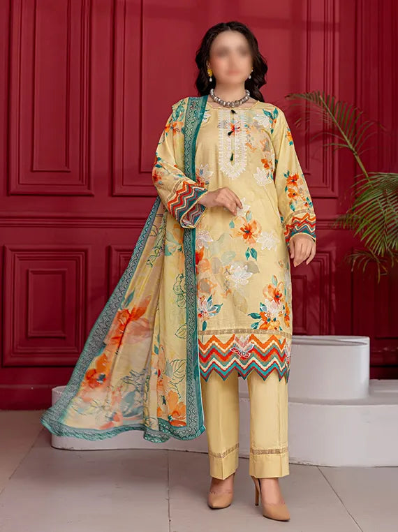 Luna by Fantak Embroidered Lawn Collection 2025 Vol-01 (D-02)