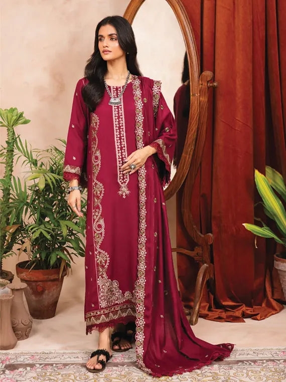 Mayal Embroidered Woollen Collection 2024 By Celts (D-03)