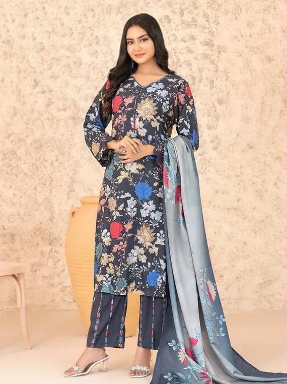 Melek Printed Embroidered Collection 2025 by Tawakkal Fabrics (D-07)