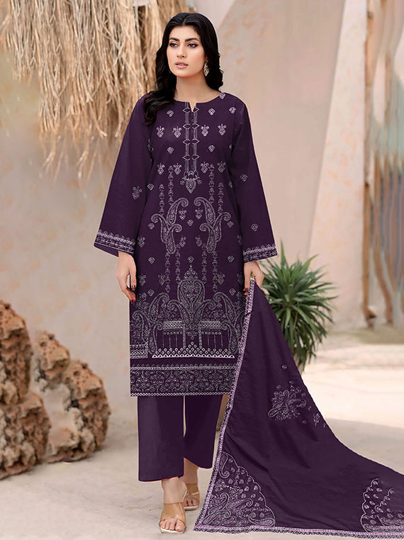 Modern Embroidered Dhanak Collection 2025 Vol-136 (D-01)