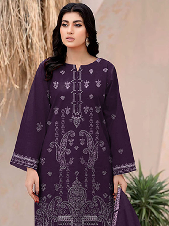 Modern Embroidered Dhanak Collection 2025 Vol-136 (D-01)