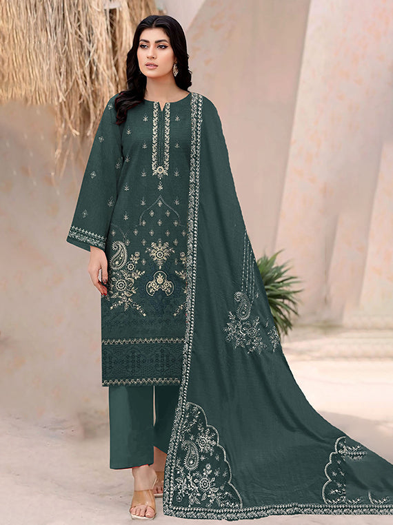 Modern Embroidered Dhanak Collection 2025 Vol-136 (D-02)