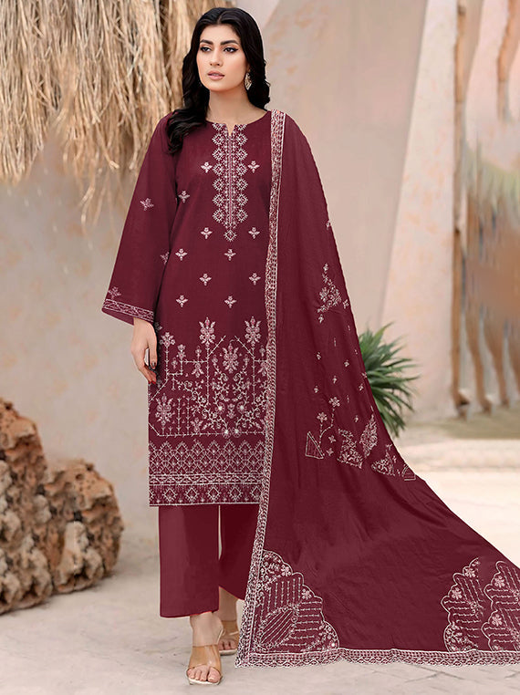 Modern Embroidered Dhanak Collection 2025 Vol-136 (D-06)