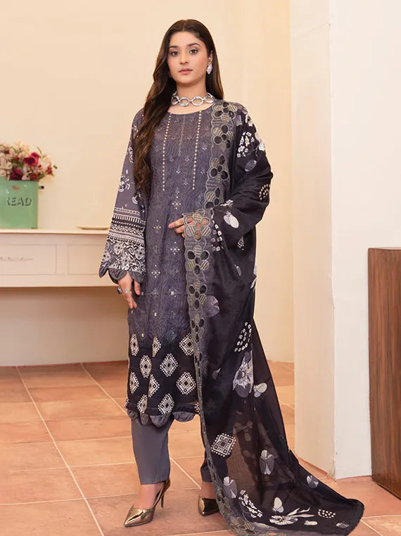 Modern Printed Embroidered Lawn Collection 2025 Vol-52 (MD-05)