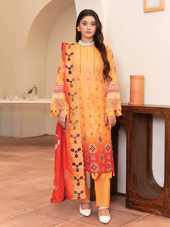 Modern Printed Embroidered Lawn Collection 2025 Vol-52 (MD-08)