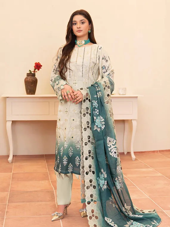 Modern Printed Embroidered Lawn Collection 2025 Vol-52 (MD-09)