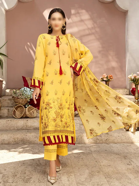 Nafees Embroidered Lawn Karandi Collection 2024 By Fantak (D-01)