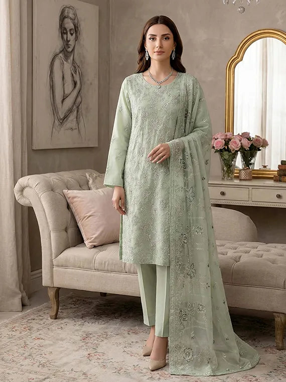 sachin and babi light blue dress Chiffon Dresses Online main image 1