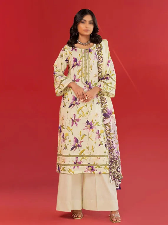 Nureh by Fantak Printed Slub Lawn Collection 2025 Vol-12 (D-01)