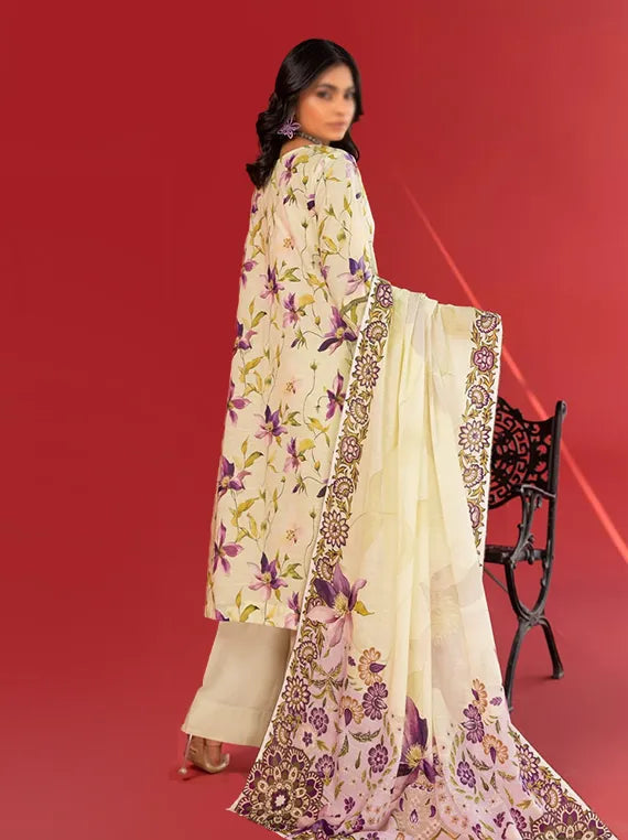 Nureh by Fantak Printed Slub Lawn Collection 2025 Vol-12 (D-01)