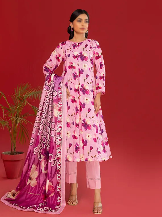 Nureh by Fantak Printed Slub Lawn Collection 2025 Vol-12 (D-06)