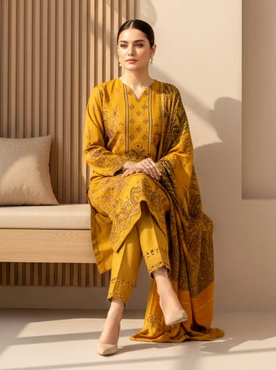 PAYAL Embroidered Zari Leather Peach Collection 2025 by Chawla Fabrics (D-01)