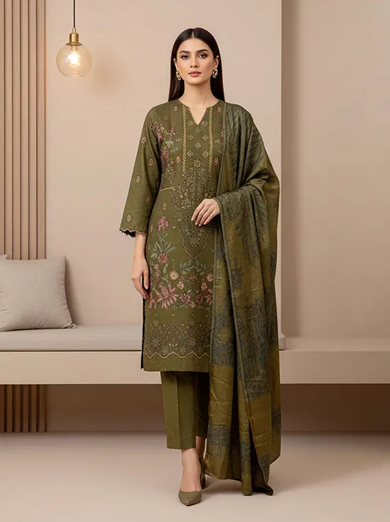 PAYAL Embroidered Zari Leather Peach Collection 2025 by Chawla Fabrics (D-04)