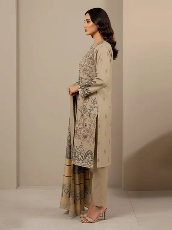 PAYAL Embroidered Zari Leather Peach Collection 2025 by Chawla Fabrics (D-06)