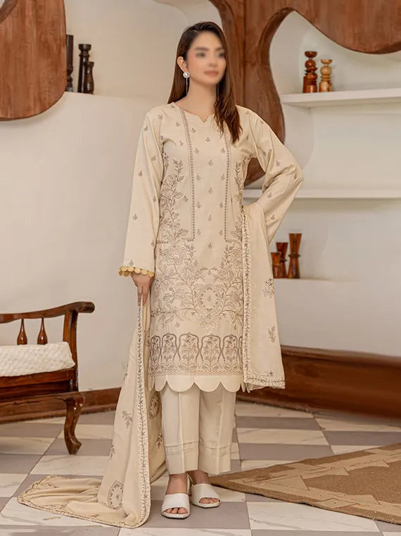 POSHAQ by Fantak Embroidered Karandi Collection 2025 (D-05)