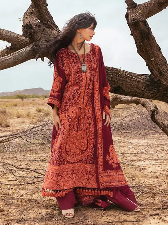 Pat Jhaar by Gul Ahmed Embroidered Pashmina Collection 2025 (AP-52011)