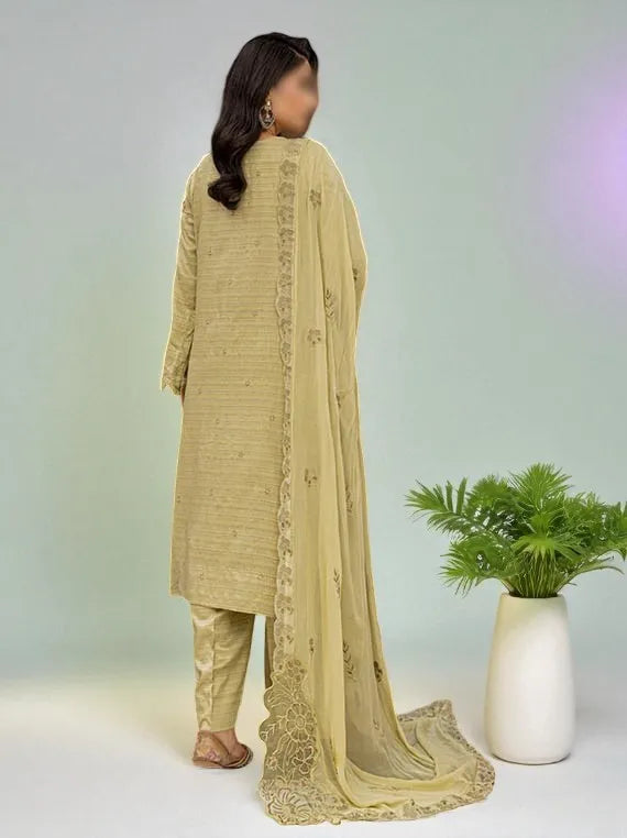 SUFFUSE by Fantak Embroidered Slub Viscose Collection 2025 (D-01)