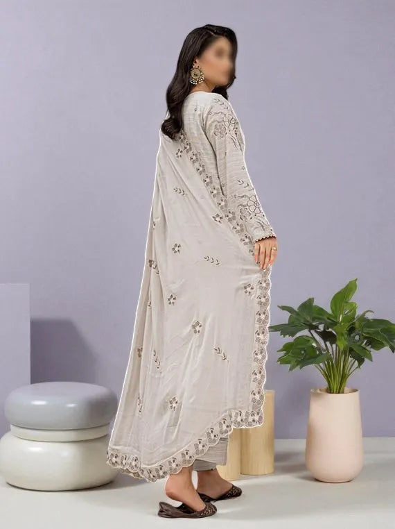 SUFFUSE by Fantak Embroidered Slub Viscose Collection 2025 (D-03)