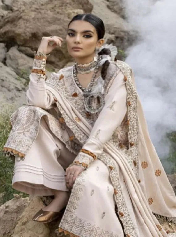 Siera Embroidered Peach Collection 2024 By Sidra Aleem (D-09)
