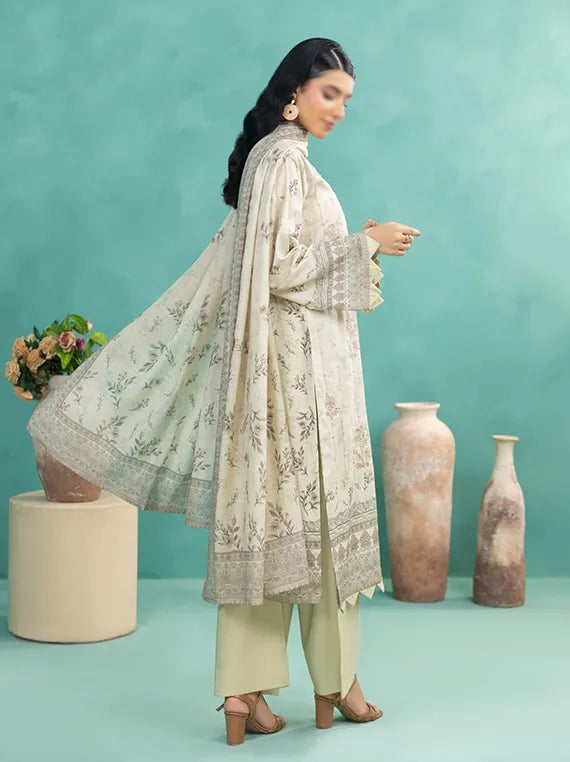 TEHZEEB by Fantak Embroidered Slub Staple Collection 2025 (D-04)