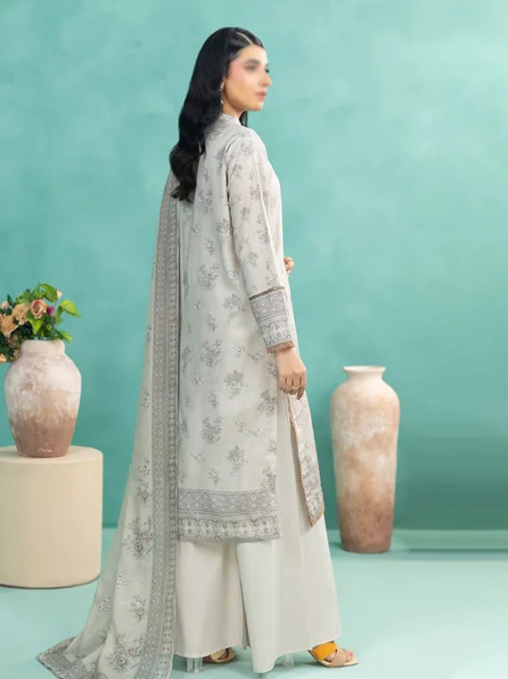TEHZEEB by Fantak Embroidered Slub Staple Collection 2025 (D-05)