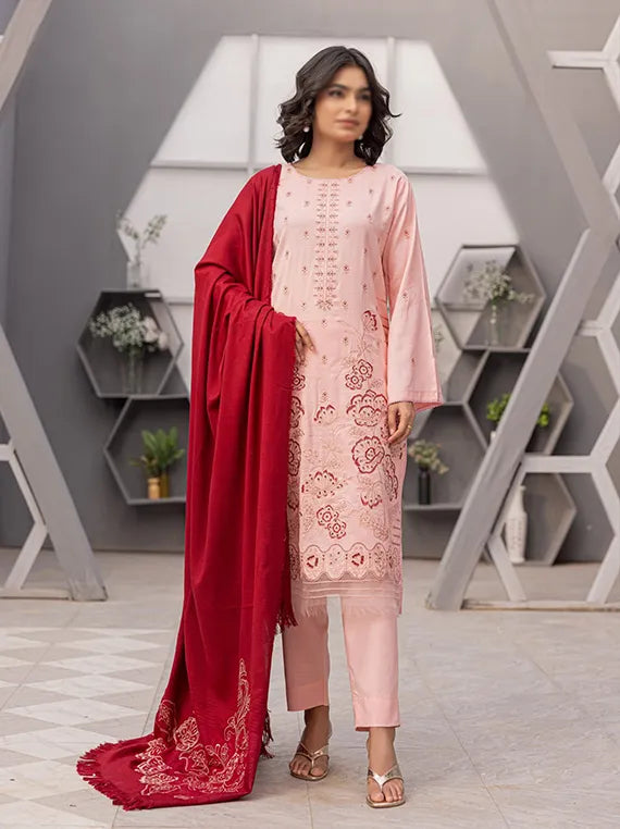 Tulip Embroidered Dhanak Collection 2025 By Fantak (D-02)