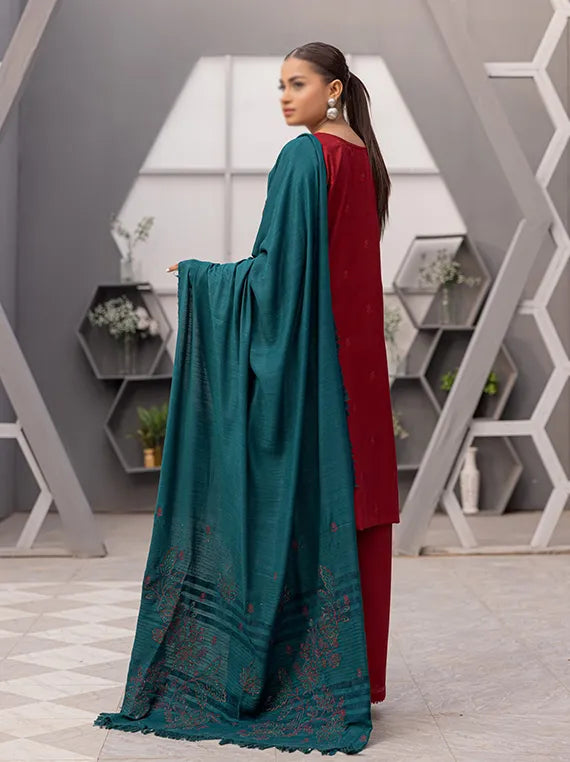 Tulip Embroidered Dhanak Collection 2025 By Fantak (D-03)