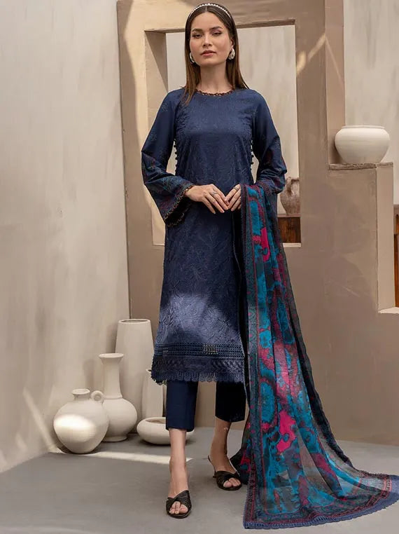 Zarif Festive Embroidered Lawn Collection 2024 (ZFL 08 SEEMAL)