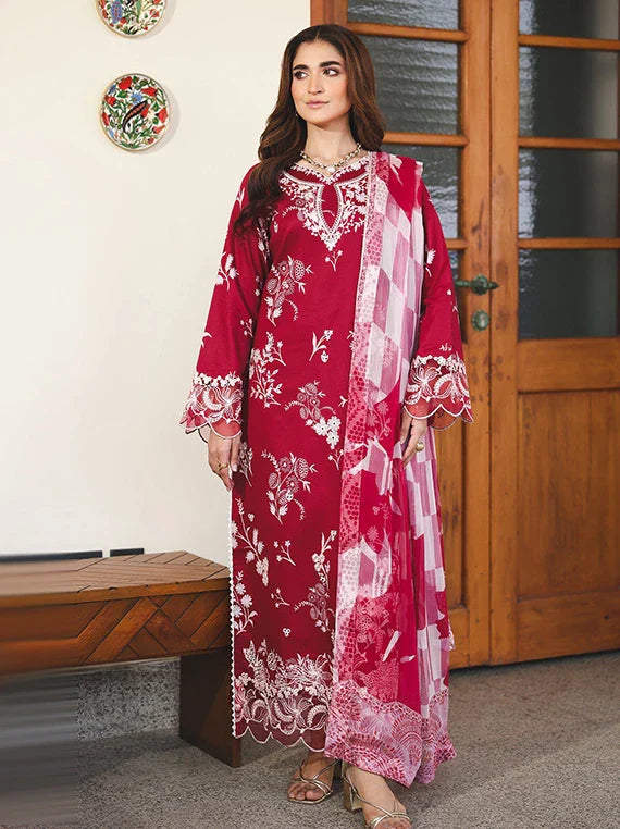 sachin and babi light blue dress Gul Ahmed Unstitched Embroidered Printed Lawn 3 Piece main image 0