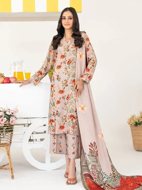 Zurina Printed Leather Peach Collection 2025 by Tawakkal Fabrics (D-4477)