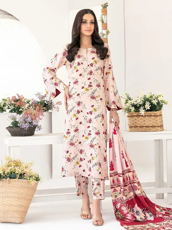 Zurina Printed Leather Peach Collection 2025 by Tawakkal Fabrics (D-4483)