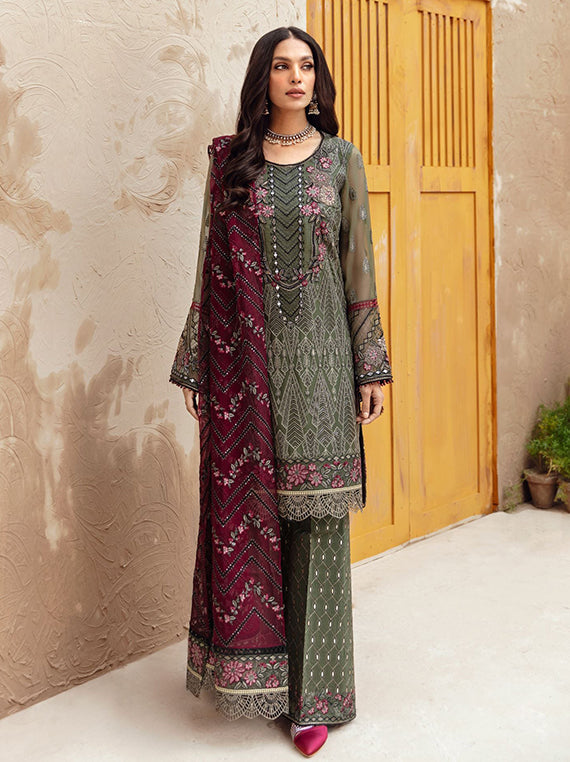 Flossie Festive Embroidered Unstitched Collection'26 (02-JUNIPER)