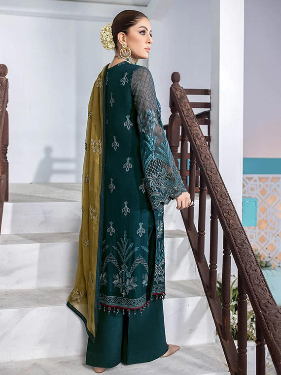 Flossie Festive Embroidered Unstitched Collection'26 (06-SPA BLUE)