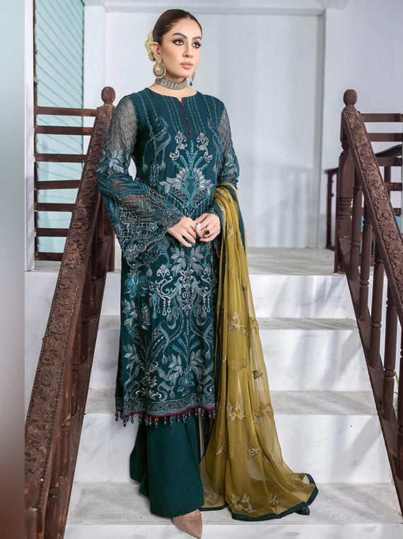 Flossie Festive Embroidered Unstitched Collection'26 (06-SPA BLUE)