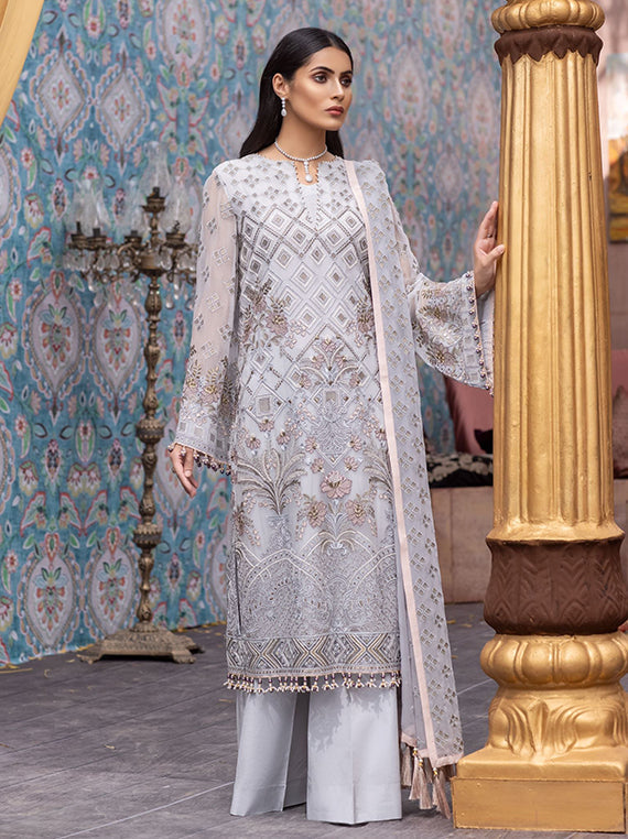 Flossie Festive Embroidered Unstitched Collection'26 (FE-309)